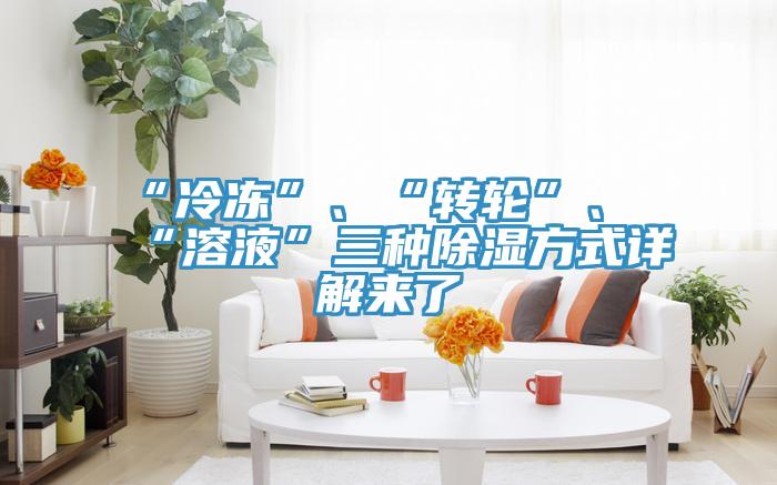 “冷凍”、“轉輪”、“溶液”三種除濕方式詳解來了