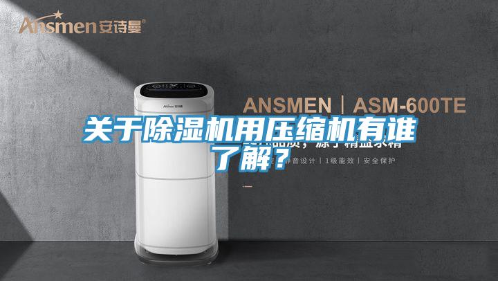 關于除濕機用壓縮機有誰了解？