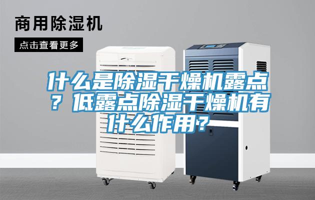 什么是除濕干燥機露點？低露點除濕干燥機有什么作用？