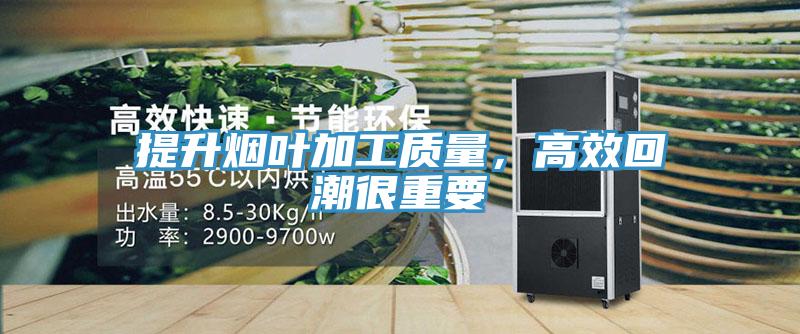 提升煙葉加工質量，高效回潮很重要