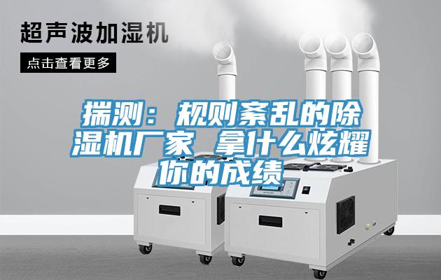 揣測：規則紊亂的除濕機廠家 拿什么炫耀你的成績