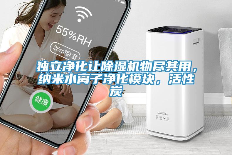 獨立凈化讓除濕機物盡其用，納米水離子凈化模塊，活性炭