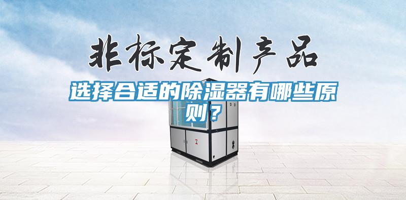 選擇合適的除濕器有哪些原則？