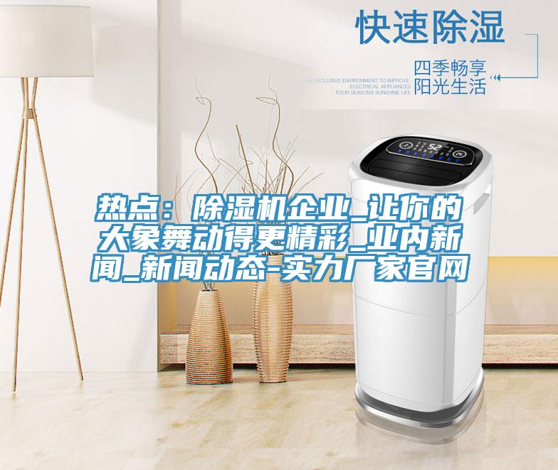 熱點：除濕機企業_讓你的大象舞動得更精彩_業內新聞_新聞動態-實力廠家官網