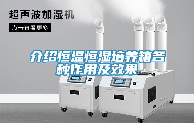 介紹恒溫恒濕培養箱各種作用及效果