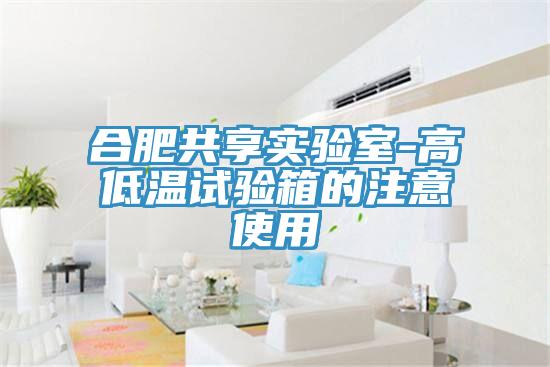 合肥共享實驗室-高低溫試驗箱的注意使用